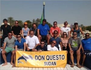 group picture of KAUS team on board Don Questo